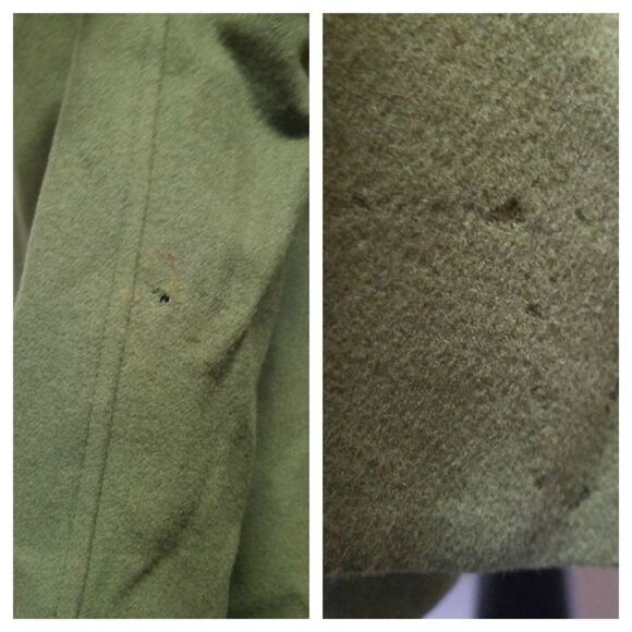TAHARI Arthur Levine Wool Olive Green Trench Coat - Picture 8 of 8